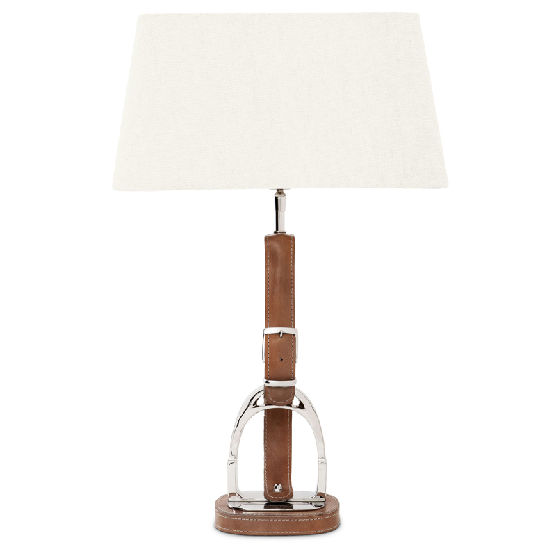 Настольная лампа Eichholtz Table Lamp Olympia Equestrian Никель Коричневый Кремовый в Краснодаре | Loft Concept 