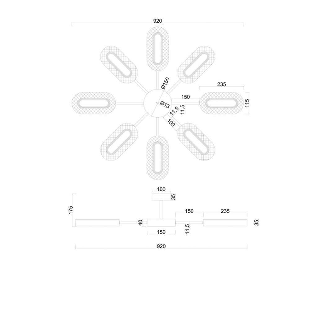 Потолочная люстра Sun Oval в Краснодаре