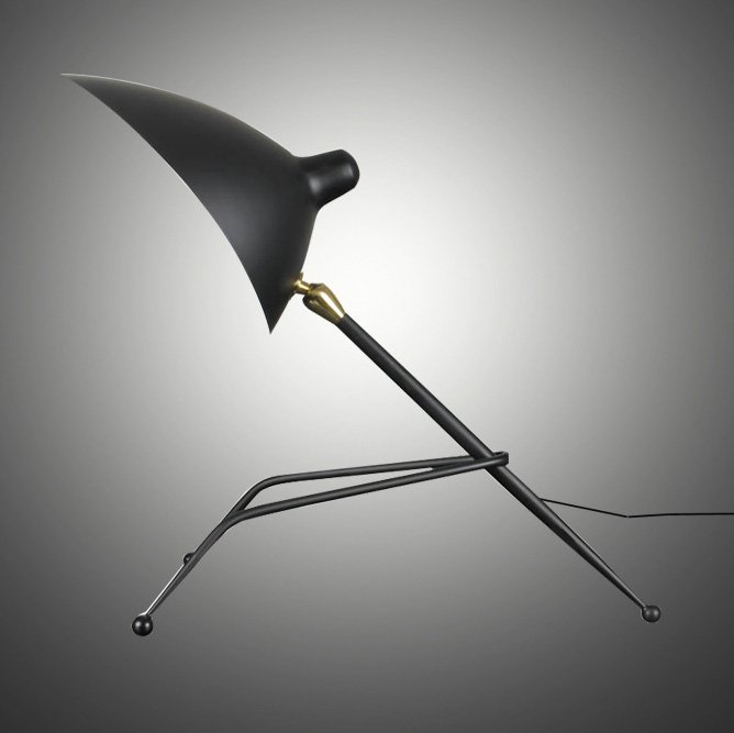 Настольная лампа Serge Mouille Tripod Desk Lamp Черный в Краснодаре | Loft Concept 