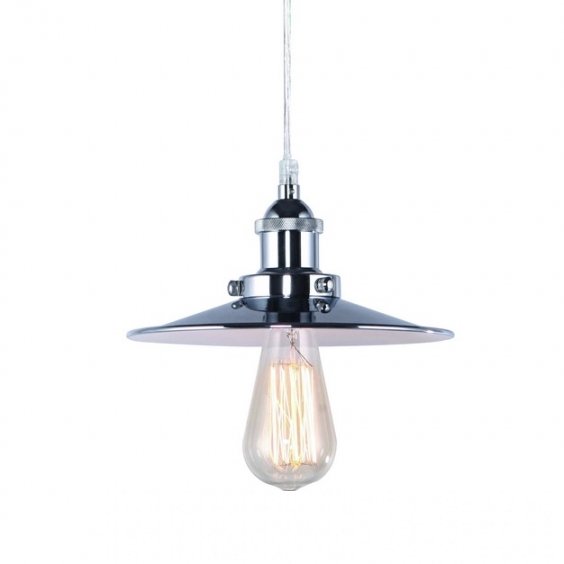 Подвесной светильник 20TH C. Factory Filament Metal Single Pendant Хром в Краснодаре | Loft Concept 