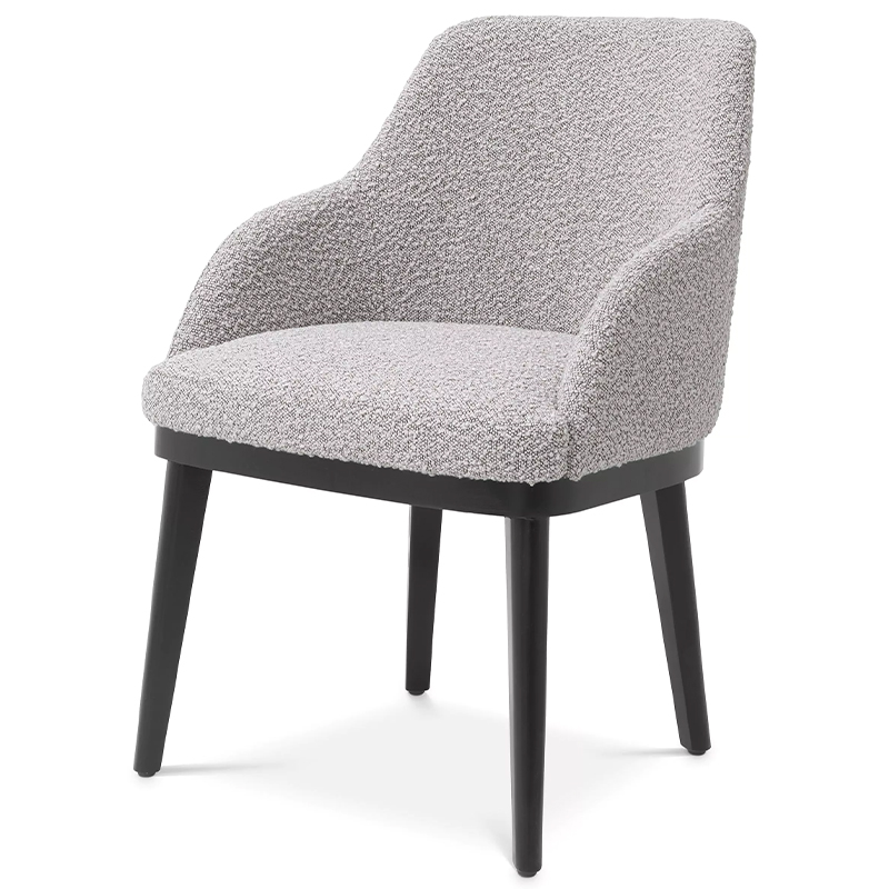 Стул Eichholtz Dining Chair Costa Boucle Grey Серый Черный в Краснодаре | Loft Concept 