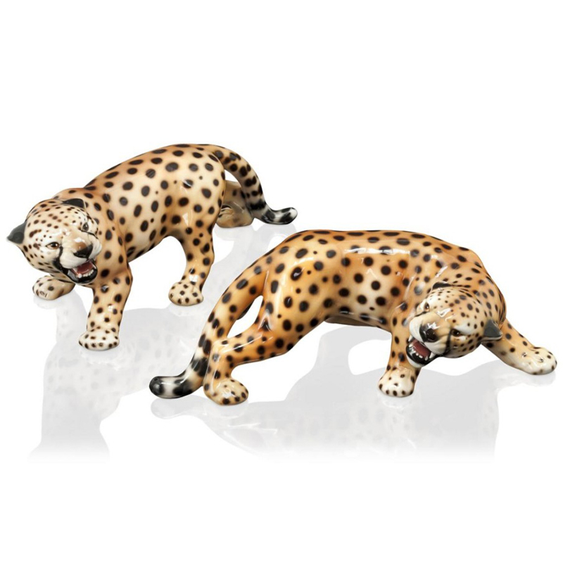 Статуэтки Abhika Cheetah Set 2 Pcs Коричневый Черный в Краснодаре | Loft Concept 