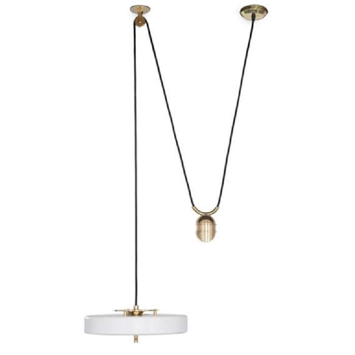 Светильник белый BERT FRANK REVOLVE RISE FALL PENDANT  Золотой Белый в Краснодаре | Loft Concept 