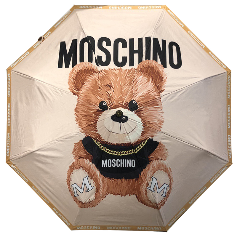 Зонт раскладной MOSCHINO дизайн 006 Бежевый цвет Коричневый Бежевый в Краснодаре | Loft Concept 