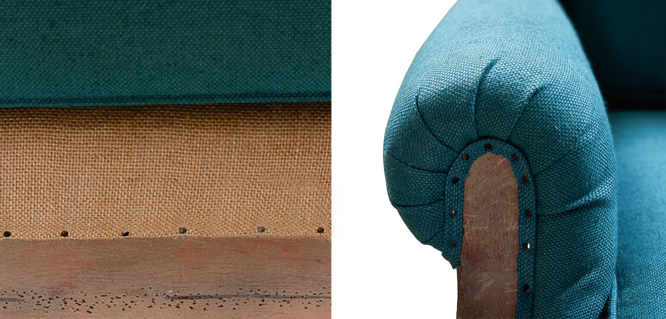 Диван Deconstructed Sofa turquoise Linen triple - фото №1