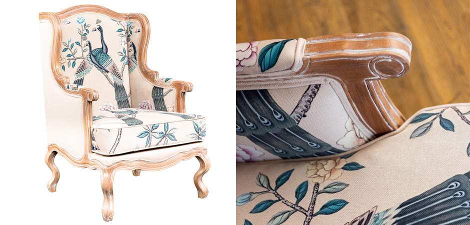 Кресло с синими павлинами Emperor