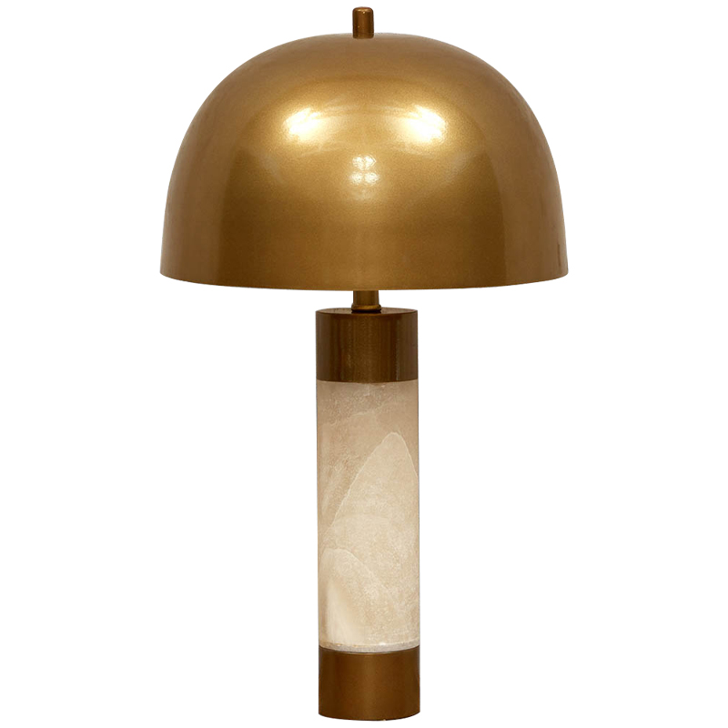 Настольная лампа с металлическим абажуром Gabriela Brass Table Lamp Латунь Бежевый в Краснодаре | Loft Concept 