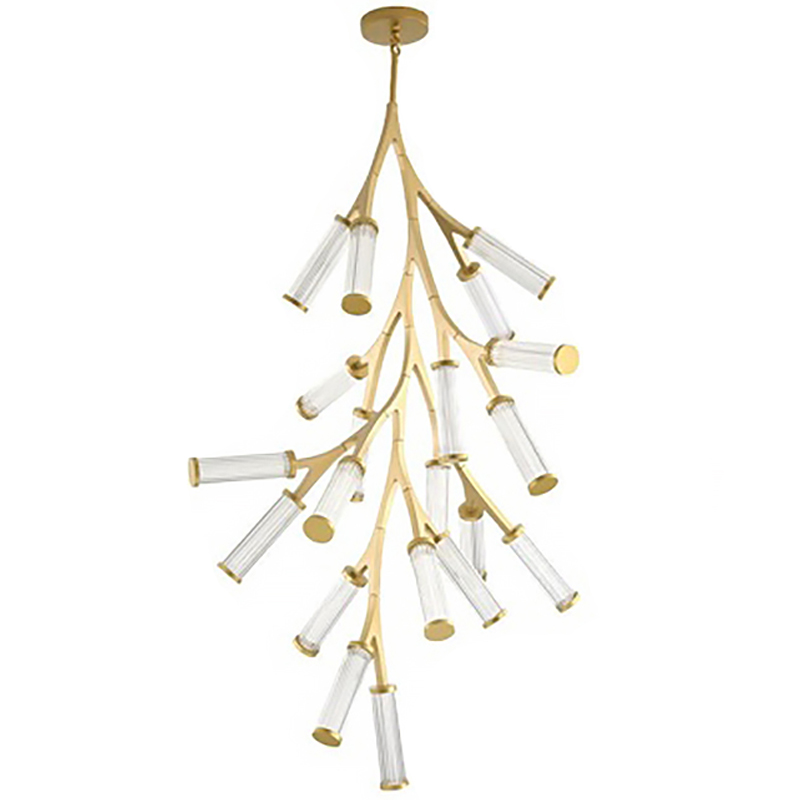 Люстра Cylinder Branches Chandelier Gold Vertical 20 Золотой Прозрачный в Краснодаре | Loft Concept 