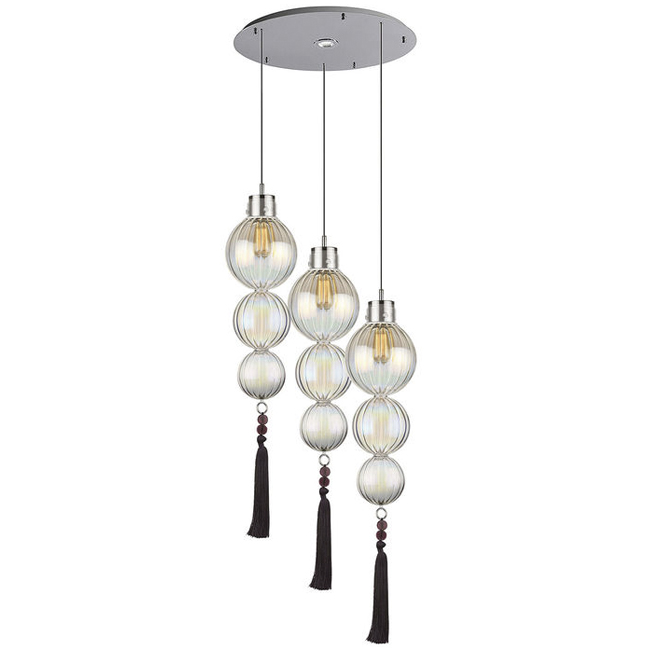 Люстра Heathfield Lighting - Medina Circle 3 Chandelier Хром Латунь Прозрачный Коричневый Голубой в Краснодаре | Loft Concept 