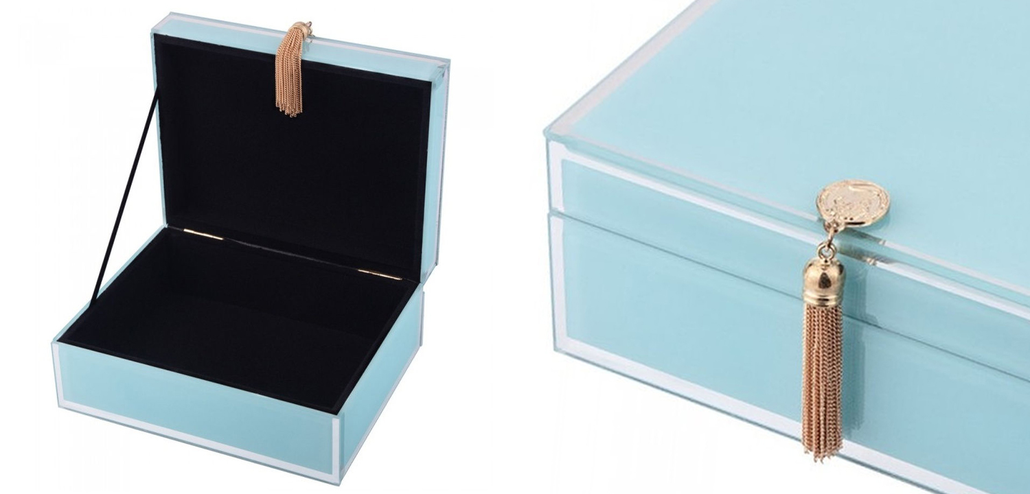 Шкатулка Glass Light Blue Box - фото