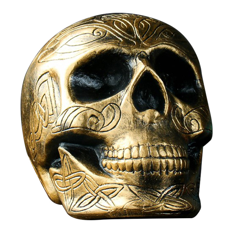 Статуэтка Golden Skull with Pattern Золотой в Краснодаре | Loft Concept 