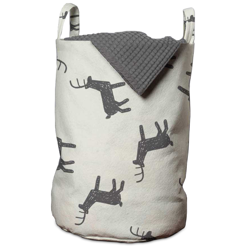 Корзина Deer Pattern Basket Белый Серый в Краснодаре | Loft Concept 