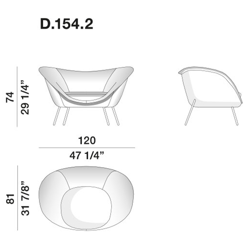 Дизайнерское кресло Gio Ponti D.154.2 Armchair в Краснодаре