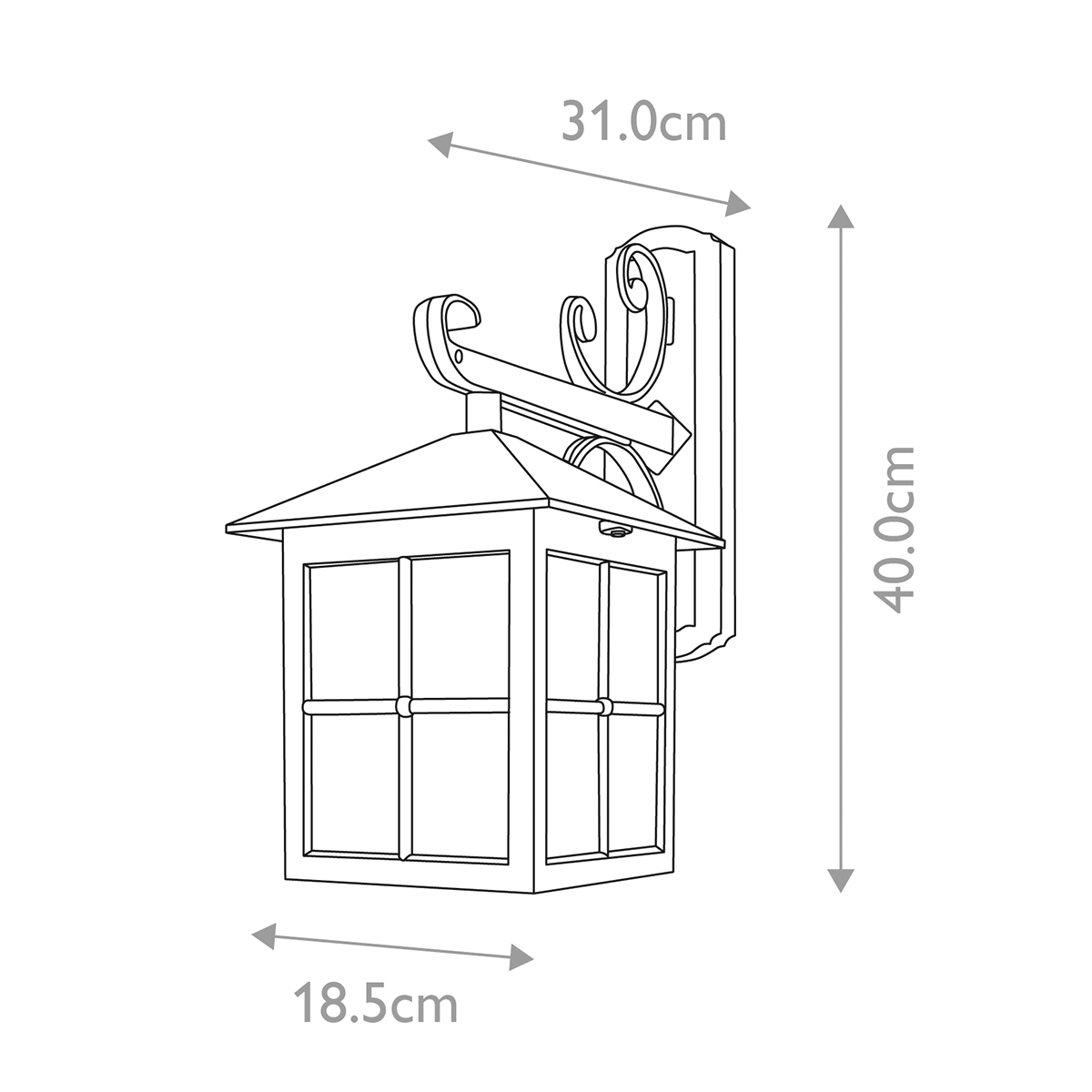 Настенный фонарь черного цвета в форме фонаря с решетчатым плафоном и фактурным стеклом Elstead Lighting в Краснодаре