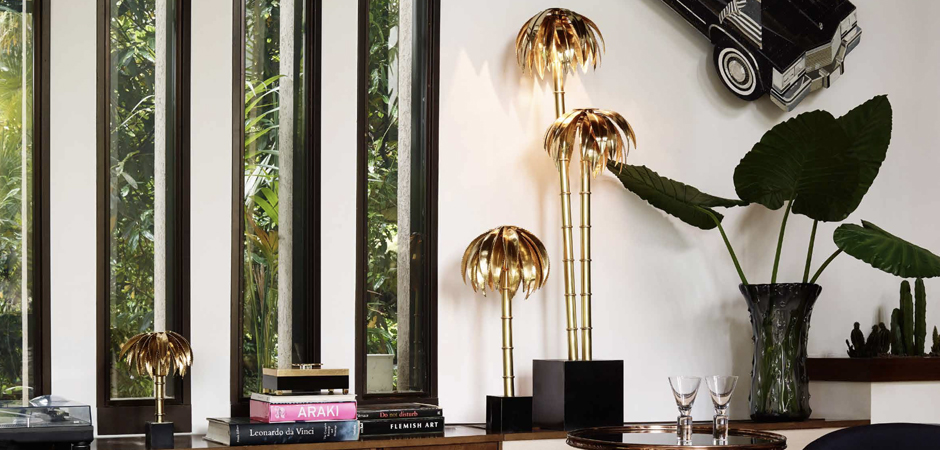 Настольная лампа TABLE LAMP PALMERY gold 30 - фото №1