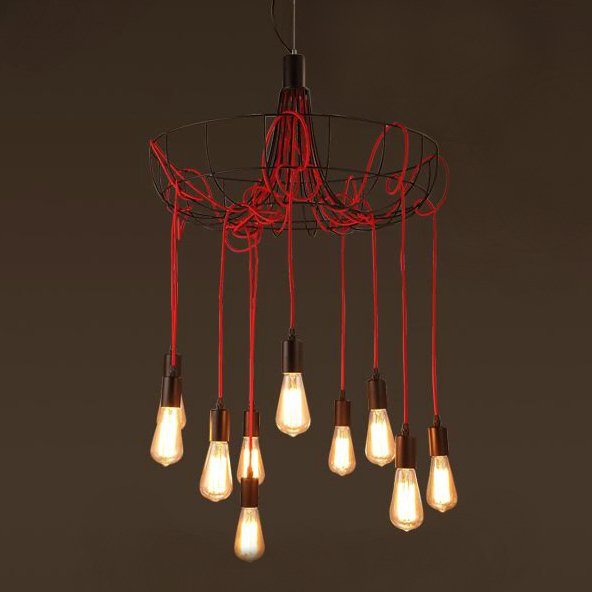 Люстра Blood Wire Chandelier Red 10 Красный Черный в Краснодаре | Loft Concept 