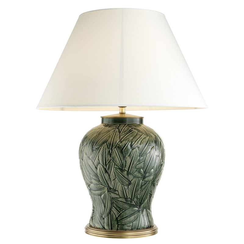 Настольная лампа Eichholtz Table Lamp Cyprus Белый Зеленый Латунь Античная полированная в Краснодаре | Loft Concept 