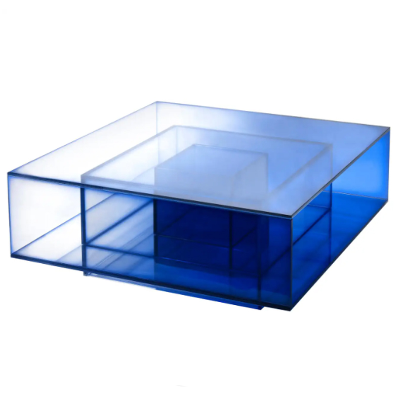 Кофейный Стол Null Blue Glass Clear Transition Color Coffee Table by Studio Buzao Customizable Синий в Краснодаре | Loft Concept 