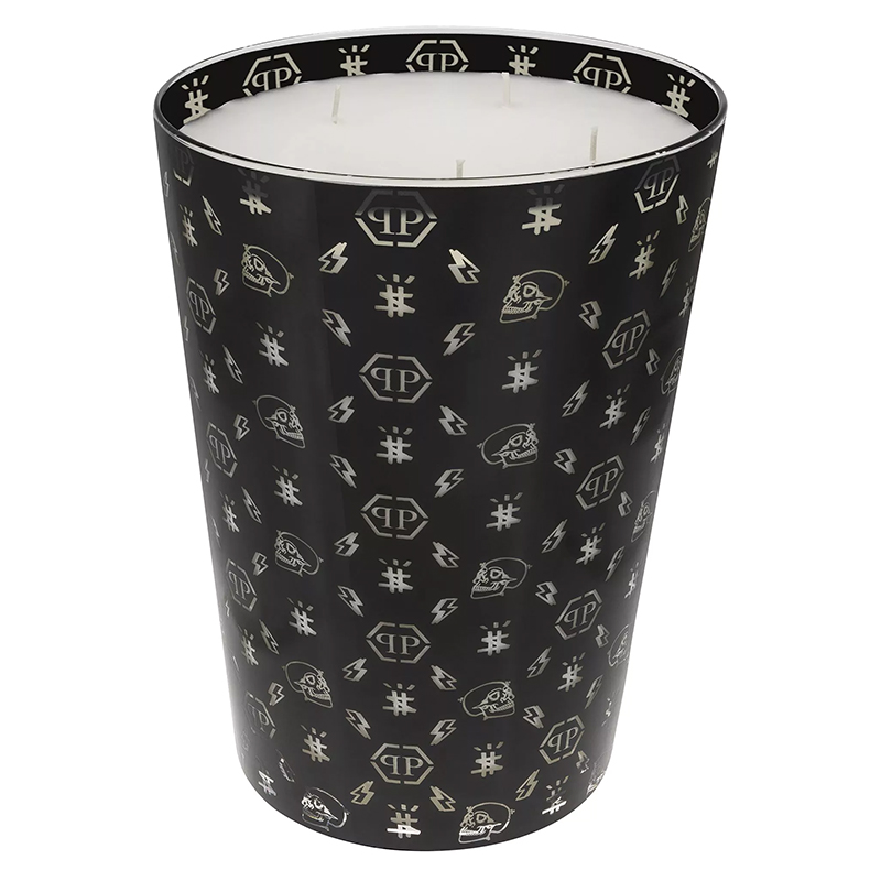 Свеча Philipp Plein Candle Monogram L Черный Белый в Краснодаре | Loft Concept 