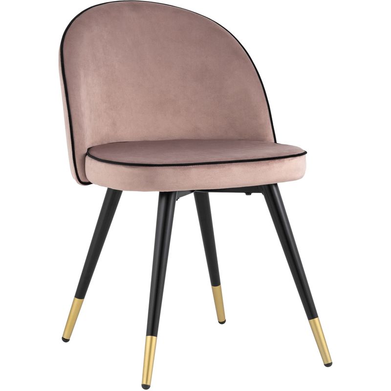 Стул Cooper Chair LUX Пепельно-Розовый Велюр Розовый пастельный Черный в Краснодаре | Loft Concept 