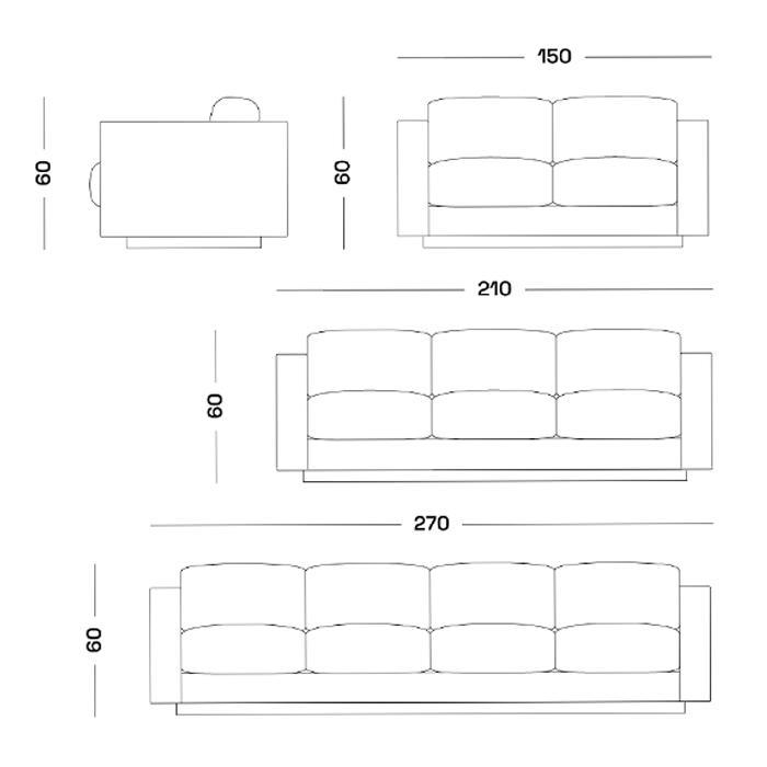 Дизайнерский кожаный диван черный Poltronova Saratoga Sofa в Краснодаре