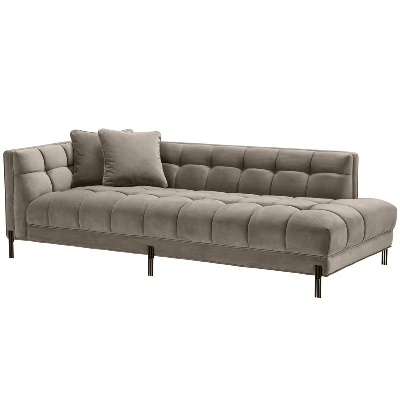 Кушетка Eichholtz Lounge Sofa Sienna Left greige Бежево-серый Темная бронза в Краснодаре | Loft Concept 