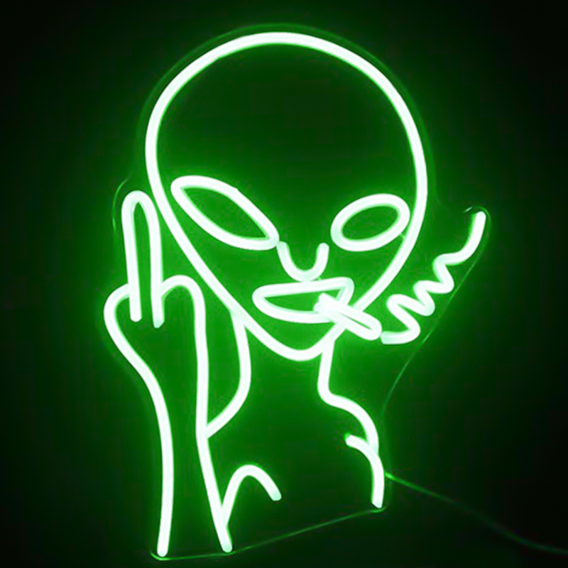 Неоновая настенная лампа Alien Neon Wall Lamp Зеленый Белый в Краснодаре | Loft Concept 