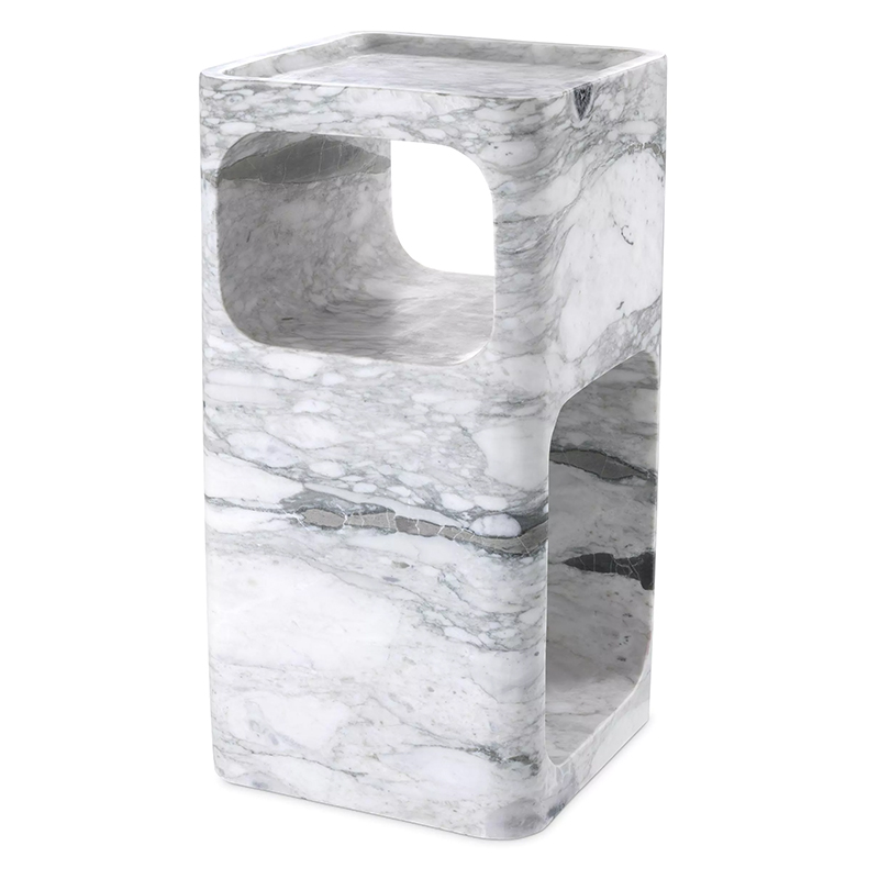 Приставной стол Eichholtz Side Table Adler Marble Белый Мрамор Bianco в Краснодаре | Loft Concept 