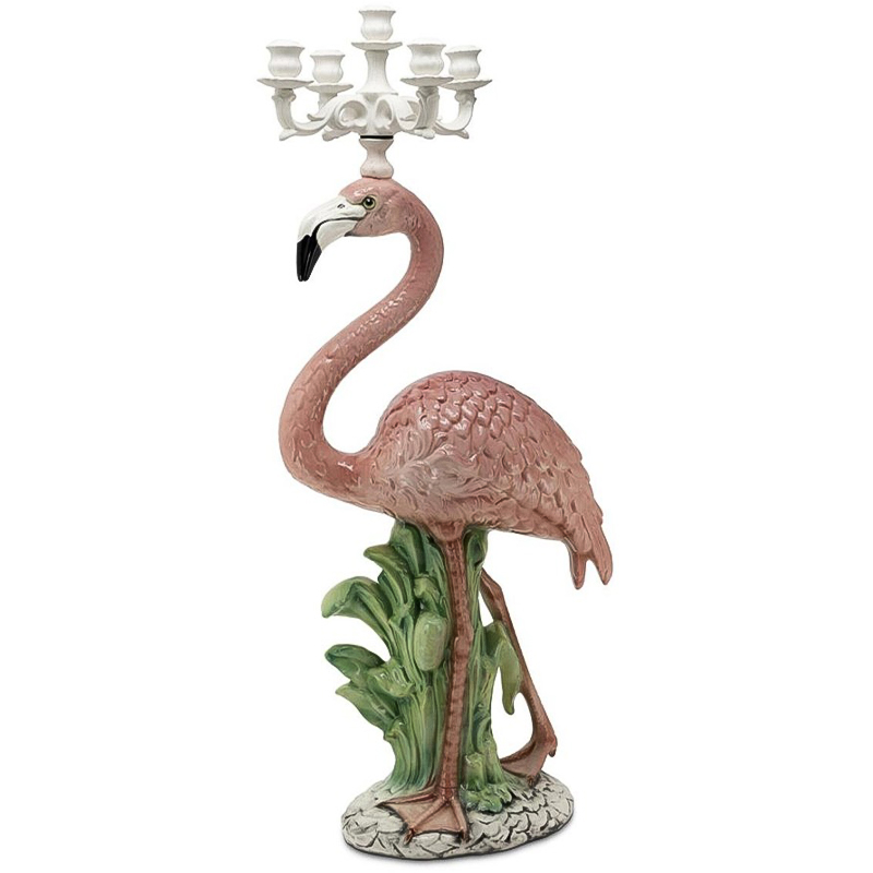 Подсвечник Candleholder Flamingo Bisc Розовый Зеленый Белый в Краснодаре | Loft Concept 