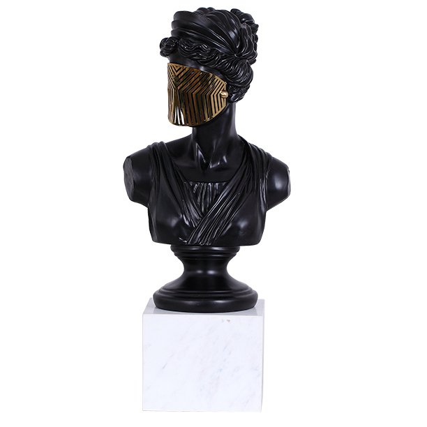 Статуэтка Bust Woman in Mask Черный Белый Золотой в Краснодаре | Loft Concept 