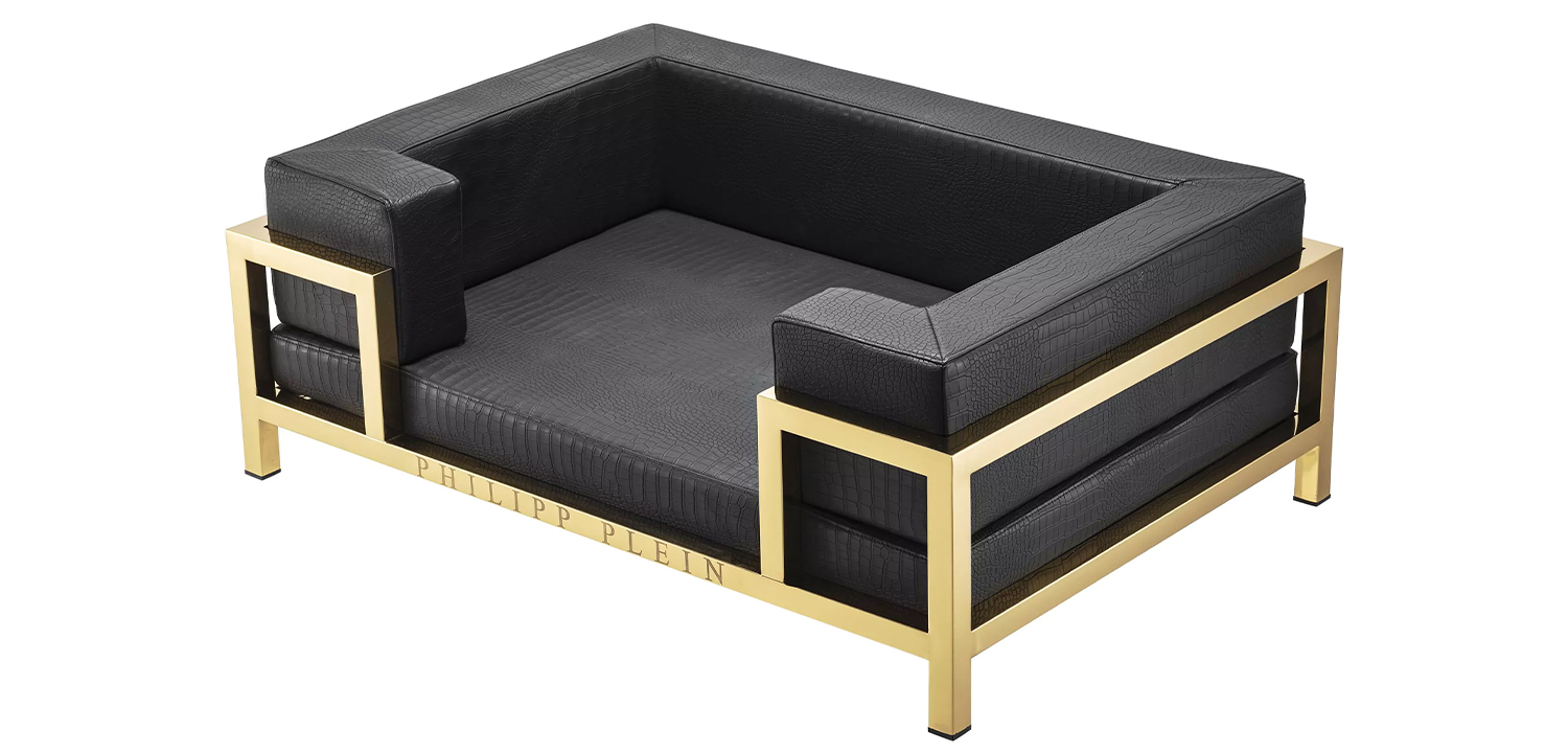 Лежанка для домашних животных Philipp Plein Dogbed High Conic Limited XL Gold - фото №1