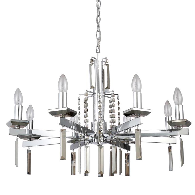 Люстра Vivien Crystal Chrome Chandelier 8 Хром Серый в Краснодаре | Loft Concept 