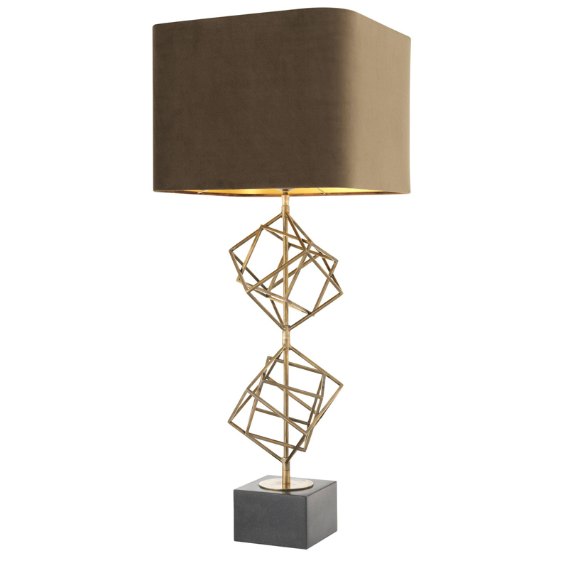 Настольная лампа Eichholtz Table Lamp Matrix brass Мокко Винтажная латунь Серый в Краснодаре | Loft Concept 