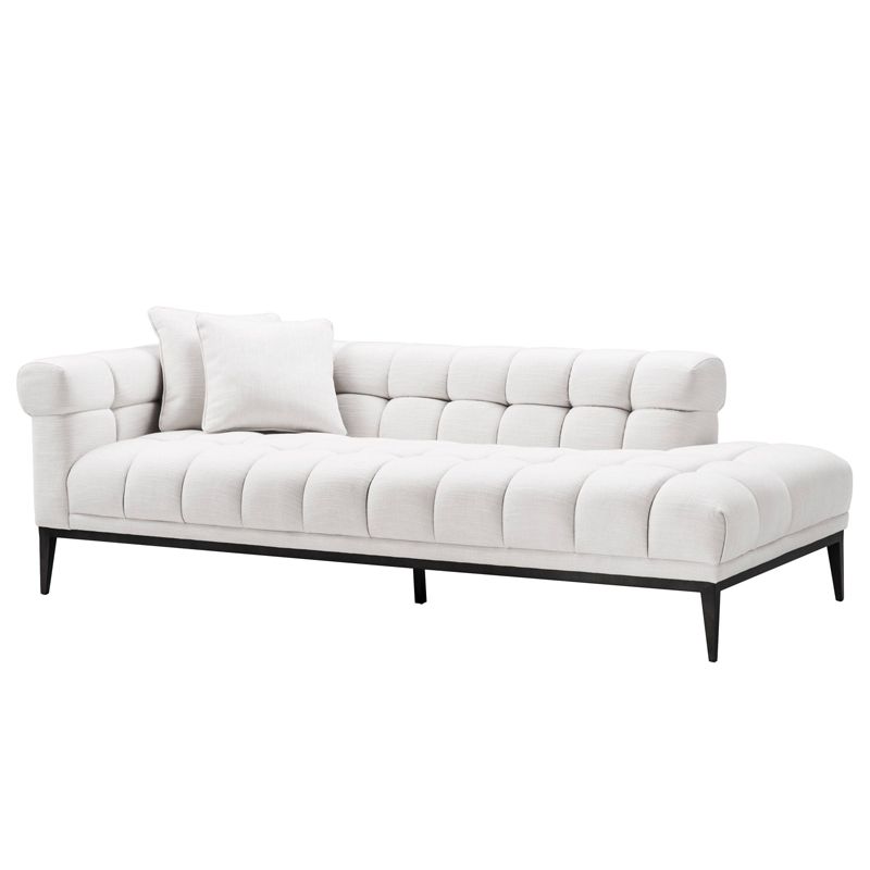 Кушетка Eichholtz Lounge Sofa Aurelio Left Белый Черный в Краснодаре | Loft Concept 