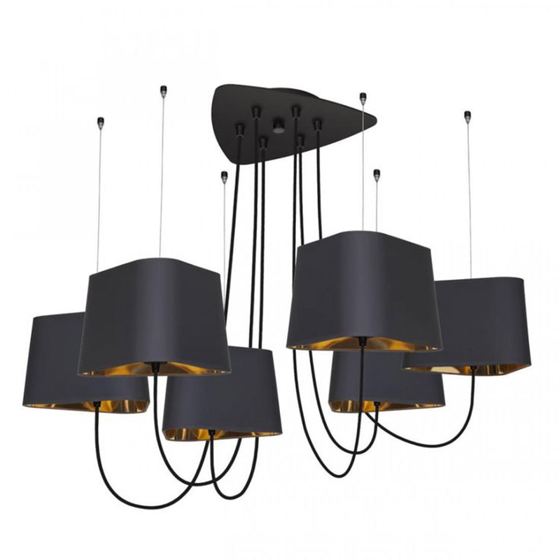 Люстра Designheure Lighting Black 6 плафонов Черный Золотой в Краснодаре | Loft Concept 