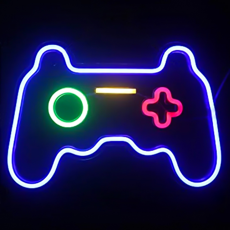 Неоновая настенная лампа Joystick Neon Wall Lamp Синий Зеленый Красный Желтый Прозрачный в Краснодаре | Loft Concept 