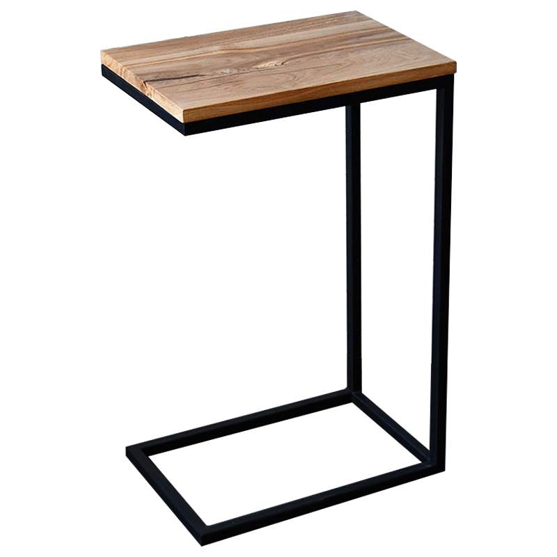 Приставной стол Hanson Industrial Metal Rust Side Table Светлый дуб Черный в Краснодаре | Loft Concept 