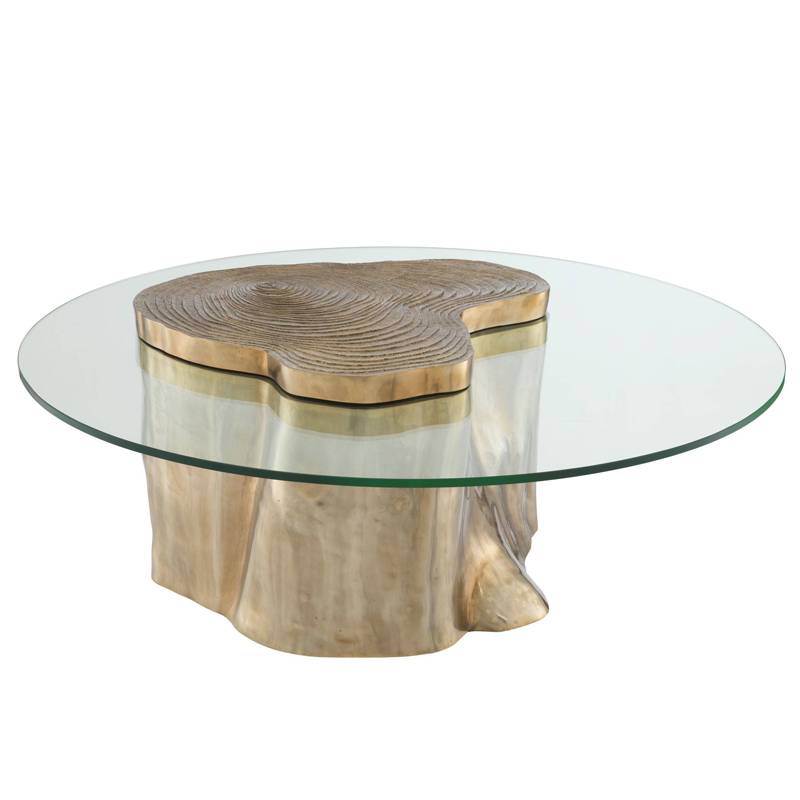 Кофейный стол Eichholtz Coffee Table Urban Латунь Прозрачный в Краснодаре | Loft Concept 