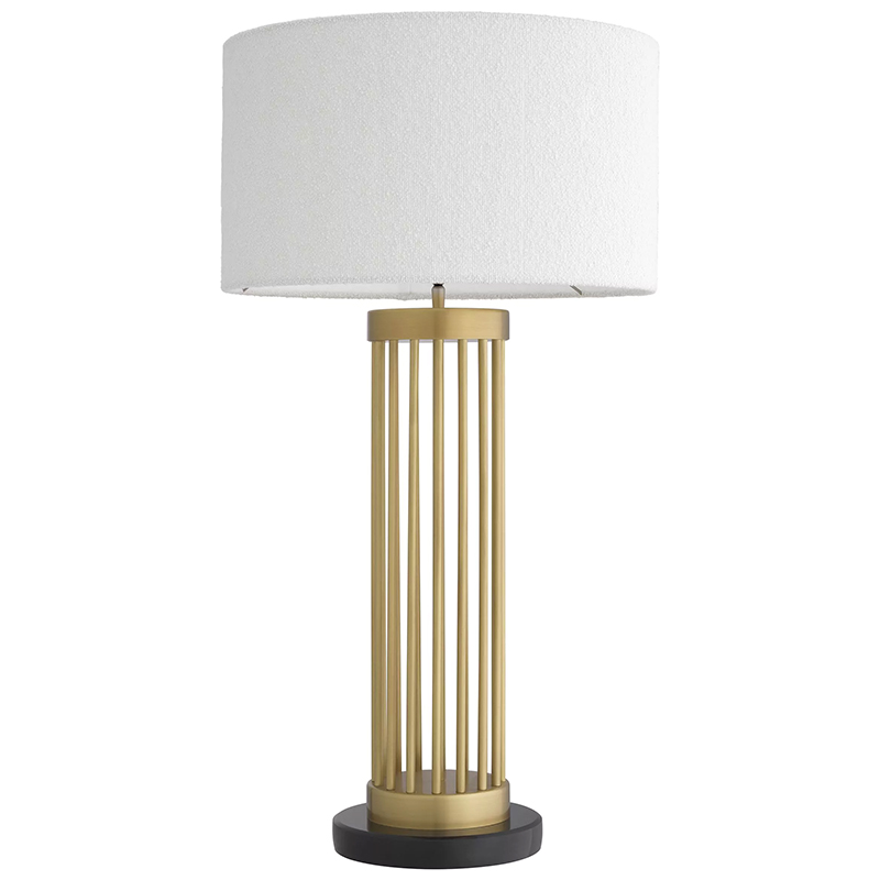 Настольная лампа Eichholtz Table Lamp Condo Brass Белый Латунь Черный в Краснодаре | Loft Concept 