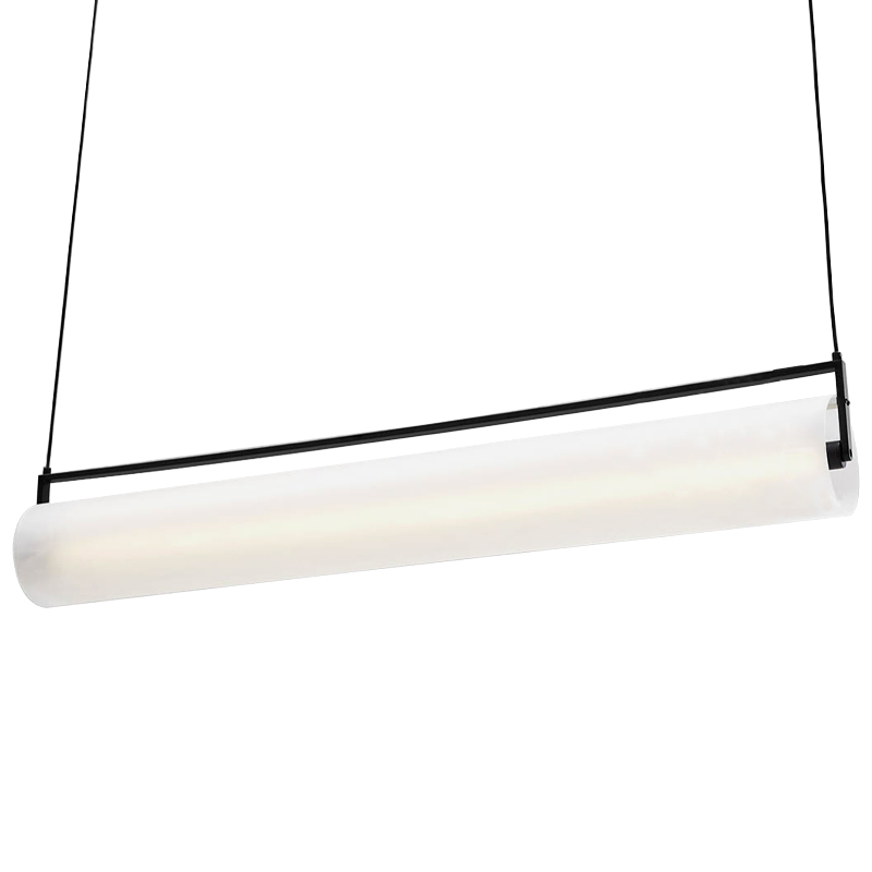 Дизайнерский линейный подвесной светильник CANVAS LINEAR HANGING LAMP Белый Черный в Краснодаре | Loft Concept 