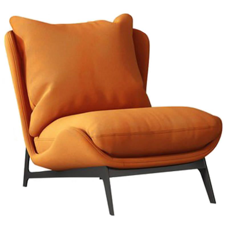 Кресло Maxwell Orange Textile Leather Armchair Оранжевый Черный в Краснодаре | Loft Concept 