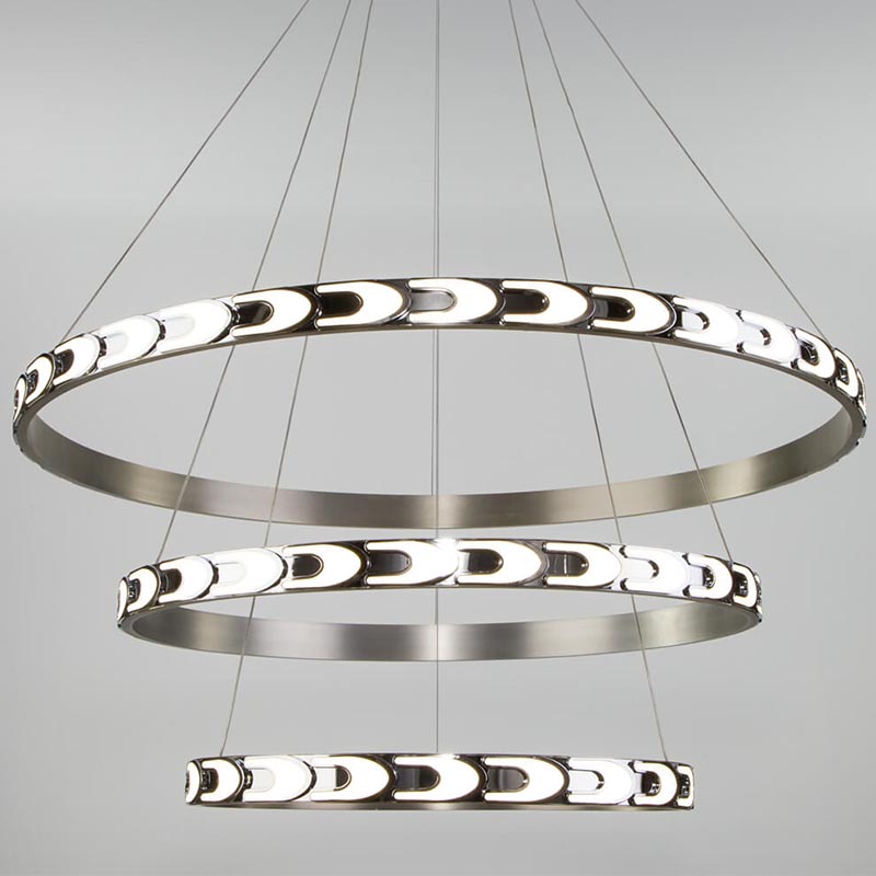 Люстра Maoris 3 Ring Horizontal Chandelier Никель Сатин в Краснодаре | Loft Concept 