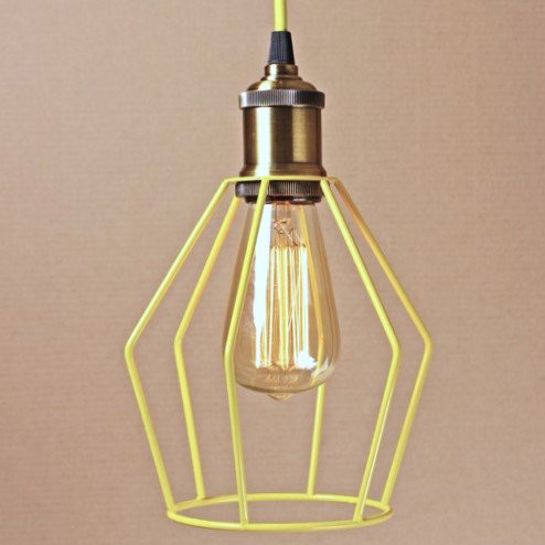 Подвесной светильник Wire Cage Pendant Trew Yellow Желтый в Краснодаре | Loft Concept 