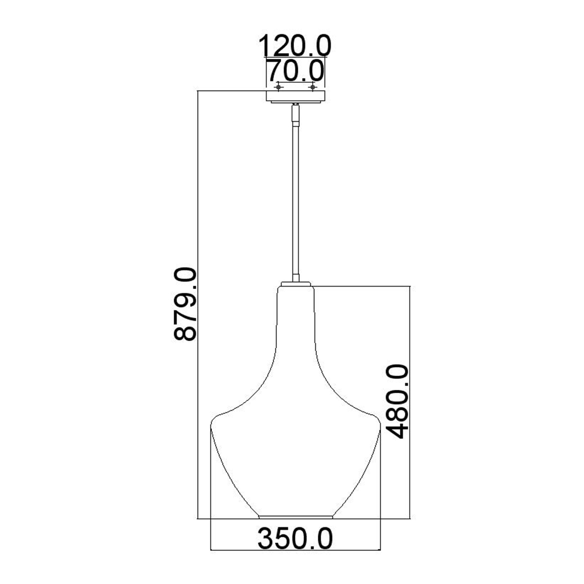 Подвесной светильник прозрачный стеклянный органической формы Kichler в Краснодаре