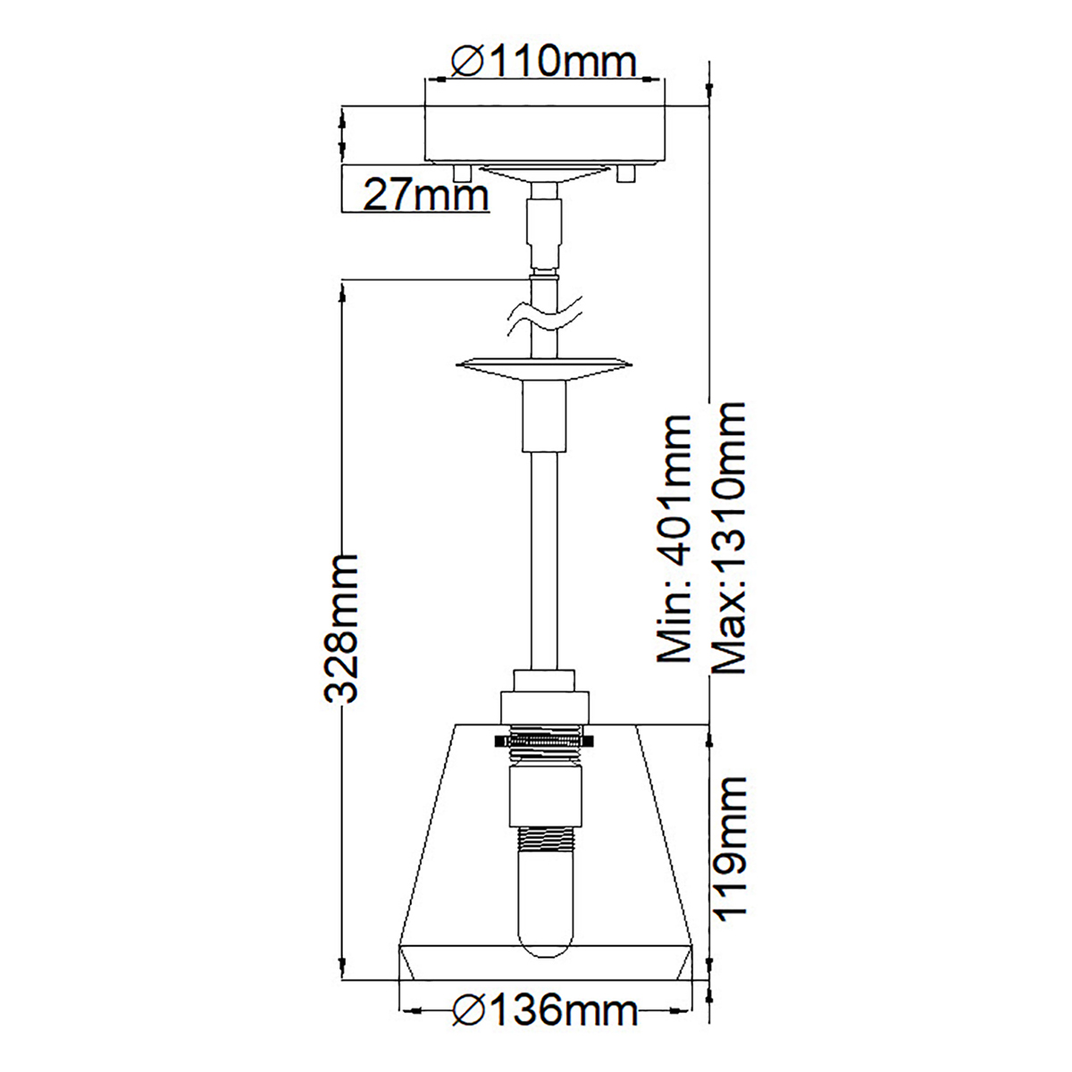 Подвесной светильник хромированного цвета с граненым прозрачным стеклянным плафоном Elstead Lighting в Краснодаре