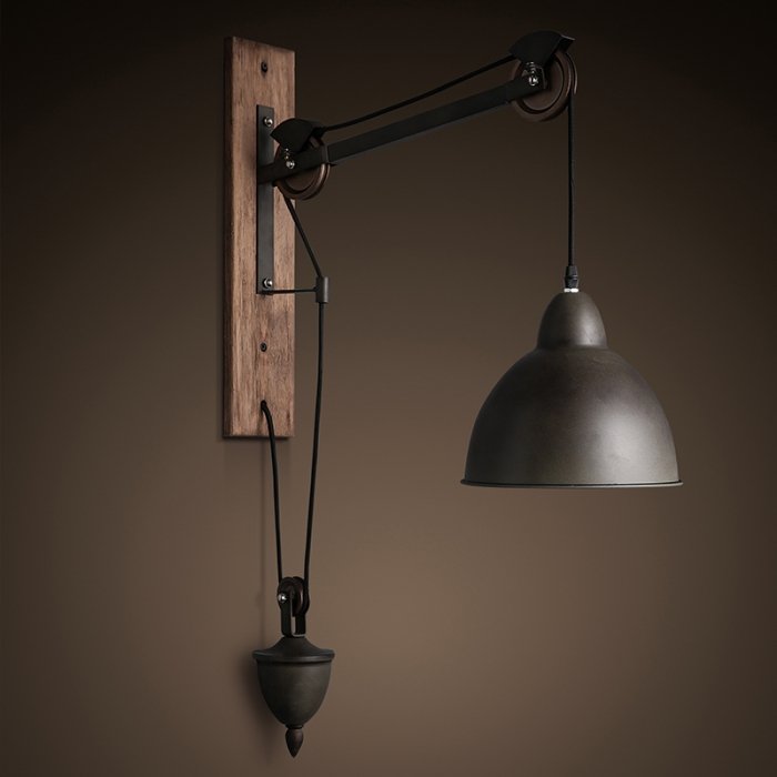 Настенный светильник Steampank Rust Iron Wall Lamp Черный в Краснодаре | Loft Concept 