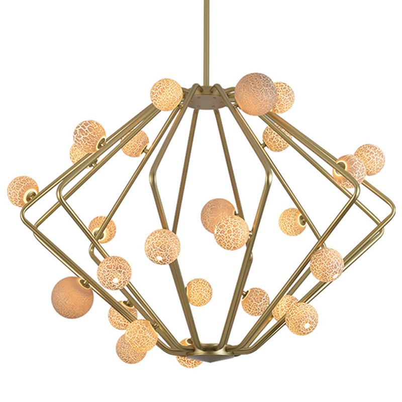 Люстра Cherry Bomb Cage Chandelier CB.29.01 Латунь Бежевый в Краснодаре | Loft Concept 