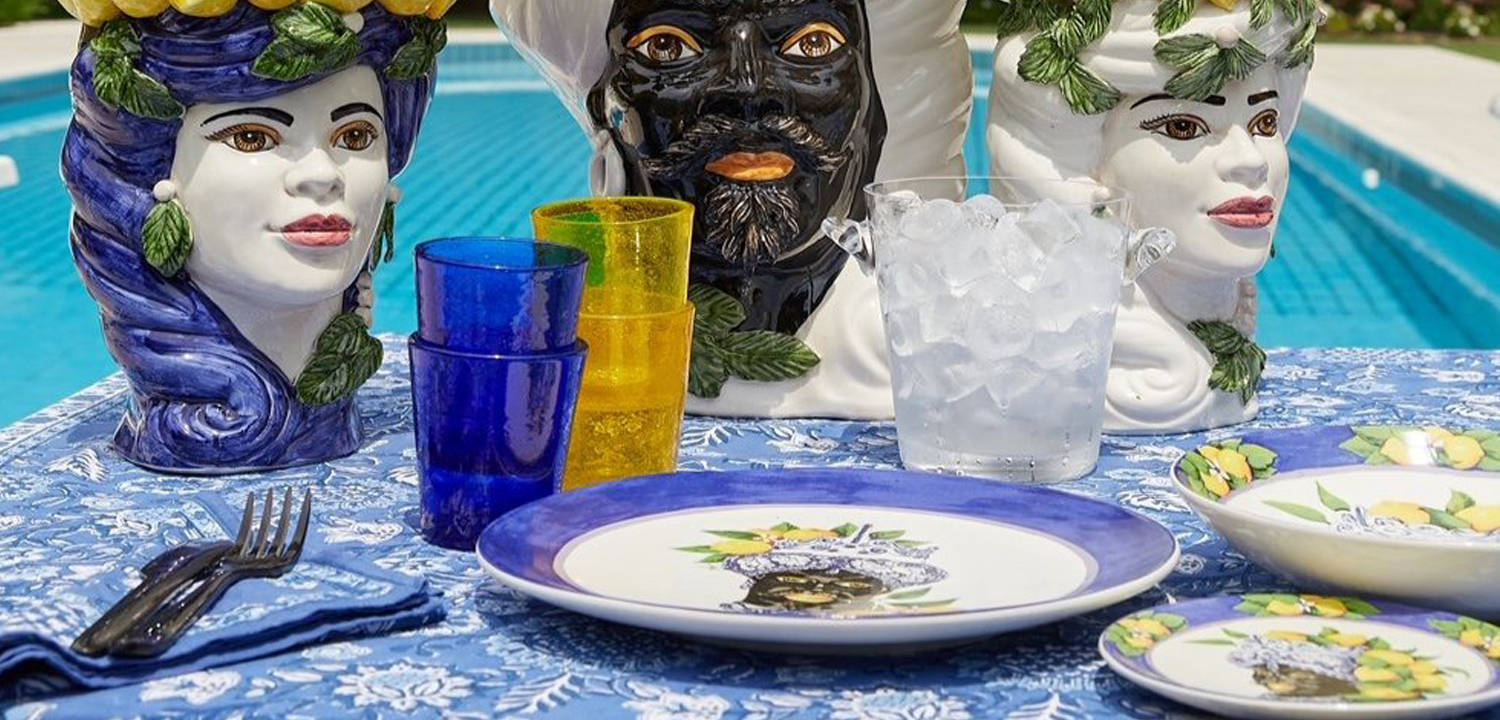 Тарелка Abhika PLATE MORO HEAD D 28,5 Blue - фото №3