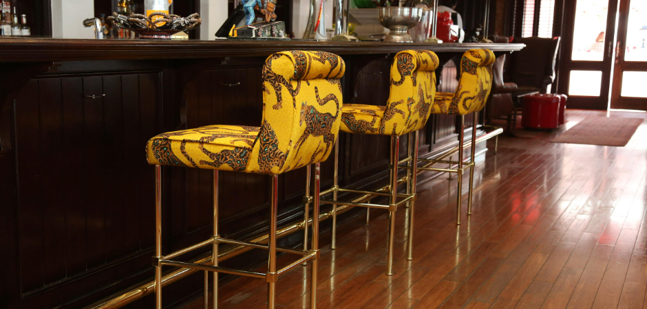 Барный Стул Сафари с орнаментом Kings Gold Bar Stool Оранжевый - фото №1