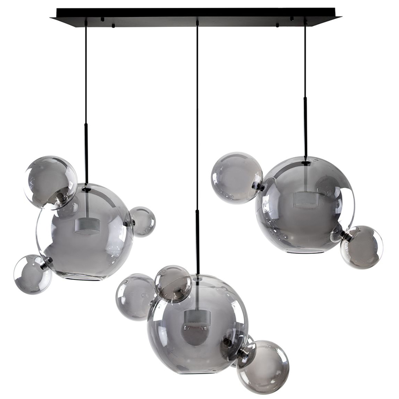 Люстра Giopato & Coombes Linear Chandelier Bubble smoky Дымчатый (Smoke) в Краснодаре | Loft Concept 